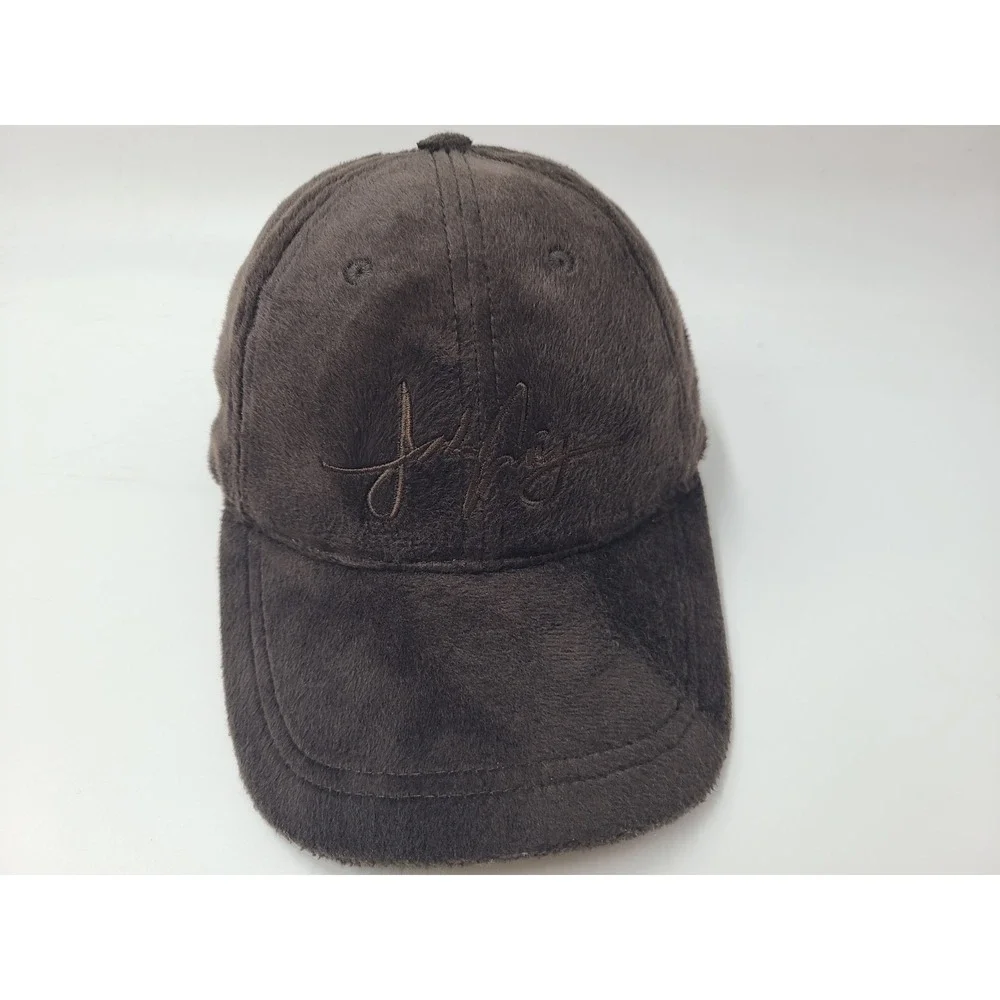Jordan Craig Fuzzy Adjustable Hat Cap Baseball Casual Script Dad Men Women Brown